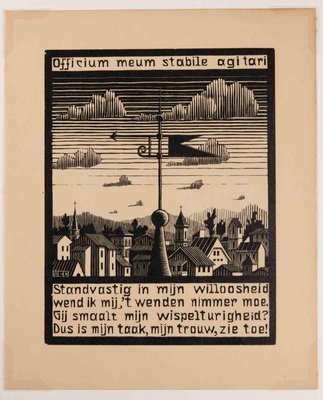 Maurits Cornelis Escher, Weather Vane, Woodcut, 1931-ZCI-2027300