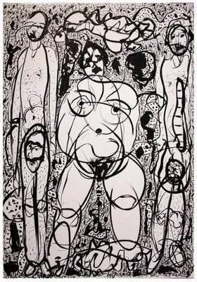 Maurizio Gracceva, Figures, Ink Drawing, 2017-ZCI-1775729