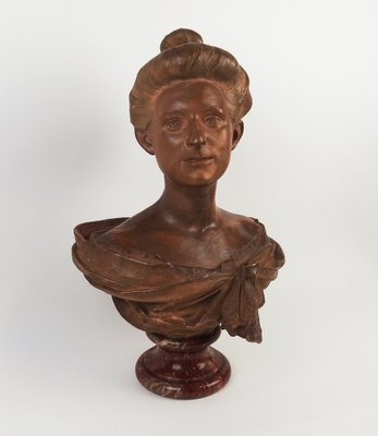 Max Blondat, Art Nouveau Bust, 1898, Terracotta-LW-1750145