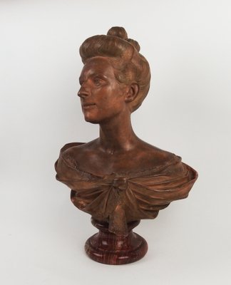 Max Blondat, Art Nouveau Bust, 1898, Terracotta-LW-1750145