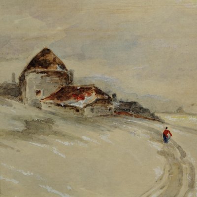 Max Clarenbach, Snow Landscape, 1905, Mixed Media on Paper-GCQ-2036518