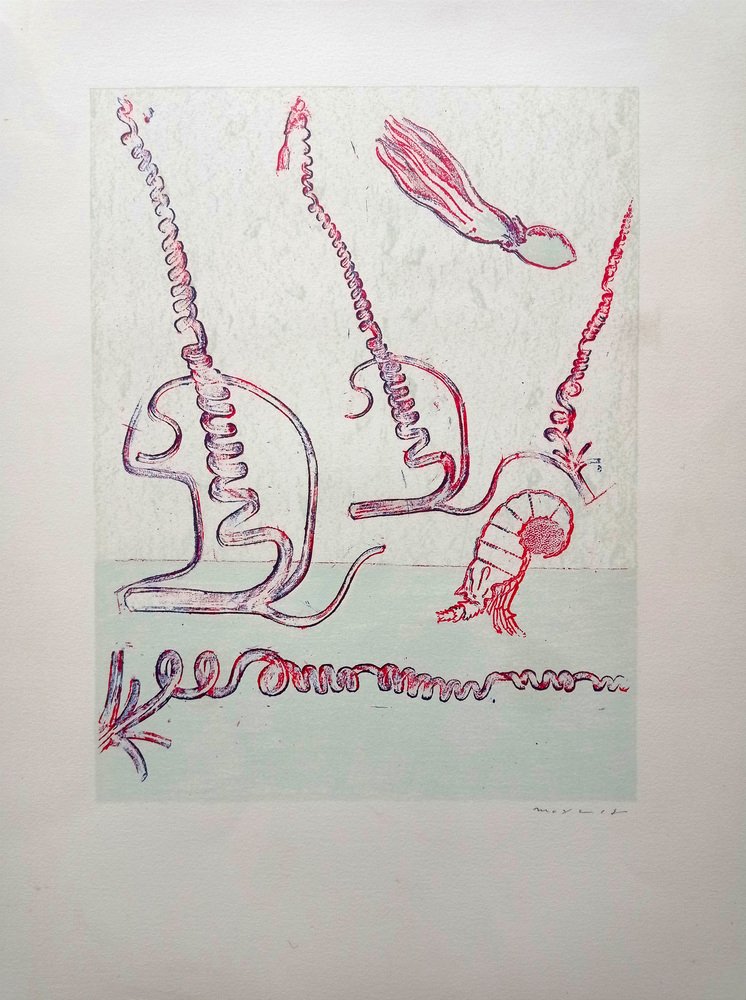 Max Ernst, Surrealist Composition, Rare Lithograph, 1974