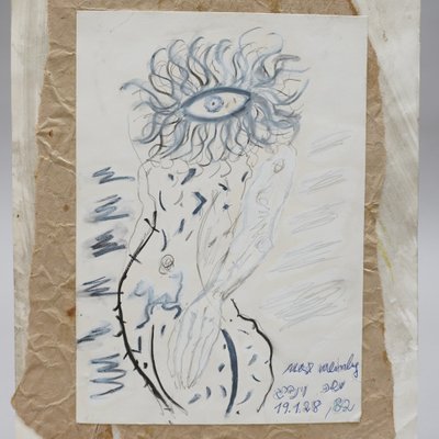 Max Moshe Weinberg, Auge 1, 1982, Crayon & Pencil & Paper-RST-1369597