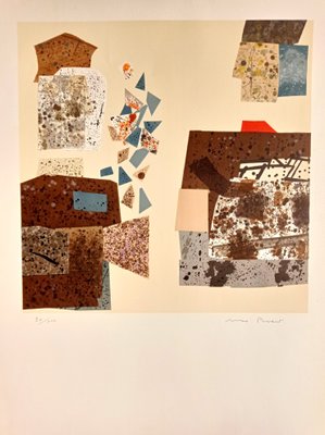 Max Papart, Cutting Abstract Composition, Chromolithograph, 1966-NRC-1417379