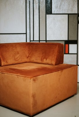 Maxi Pouf in Smooth Velvet with Movable Backrest, Italy, 1980s-ERB-1756999