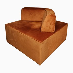 Maxi Pouf in Smooth Velvet with Movable Backrest, Italy, 1980s-ERB-1756999