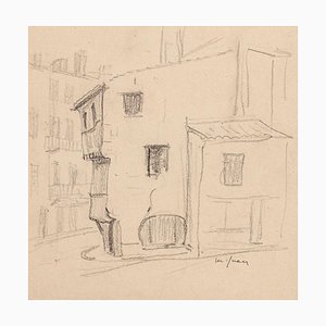 Maxime Juan - Houses - Original Pencil - Mid-20th Century-ZCI-839467