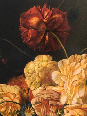 Maximilian Ciccone, Italian Still Life of Flowers, Oil on Canvas, Framed-YUW-1298499