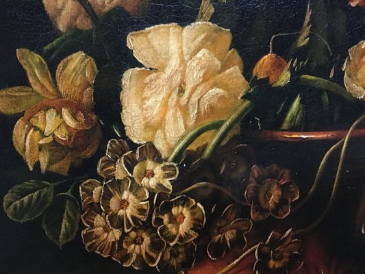 Maximilian Ciccone, Italian Still Life of Flowers, Oil on Canvas, Framed-YUW-1298504