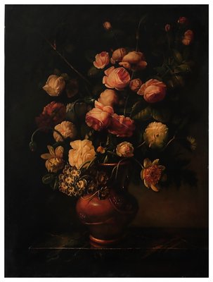 Maximilian Ciccone, Italian Still Life of Flowers, Oil on Canvas, Framed-YUW-1298504