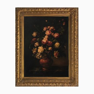 Maximilian Ciccone, Italian Still Life of Flowers, Oil on Canvas, Framed-YUW-1298504