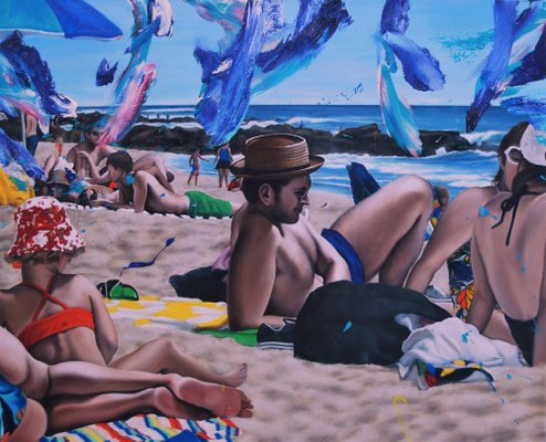 Maxwell Stevens, Beach Scene, In Repose, 2023, Oil on Canvas-CHG-2037221