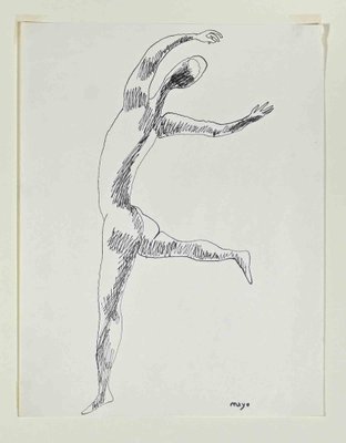 Mayo, Dancing Figure, Pen Drawing, 1950s-ZCI-1788562