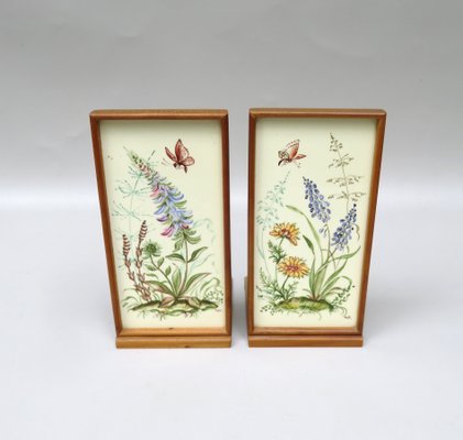 Meadow Flowers, Ilse Wehe, Painting, 1950s, Ceramics, Set of 2-EY-1050765