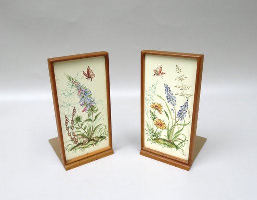 Meadow Flowers, Ilse Wehe, Painting, 1950s, Ceramics, Set of 2-EY-1050765