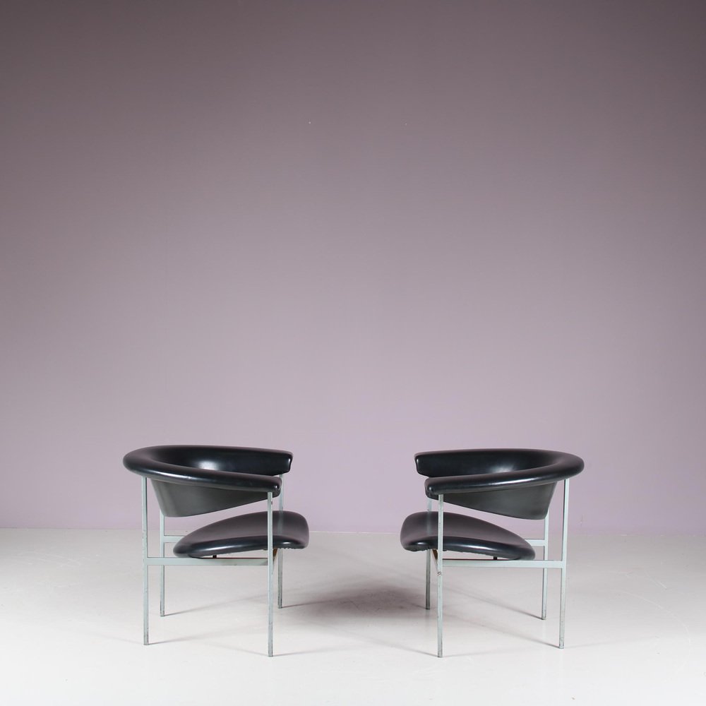 Meander Gamma Chairs by Rudolf Wolf for Gaasbeek & Van Tiel, Netherlands, 1960s, Set of 2