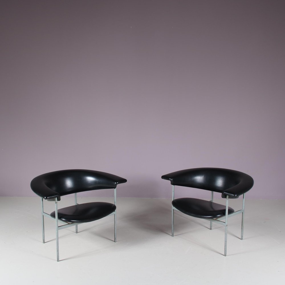 Meander Gamma Chairs by Rudolf Wolf for Gaasbeek & Van Tiel, Netherlands, 1960s, Set of 2