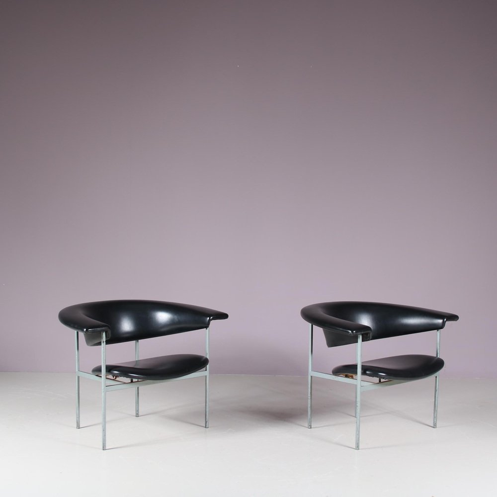 Meander Gamma Chairs by Rudolf Wolf for Gaasbeek & Van Tiel, Netherlands, 1960s, Set of 2