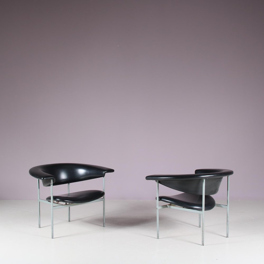 Meander Gamma Chairs by Rudolf Wolf for Gaasbeek & Van Tiel, Netherlands, 1960s, Set of 2