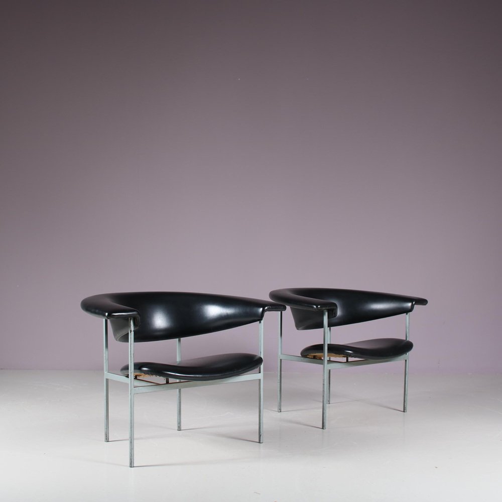 Meander Gamma Chairs by Rudolf Wolf for Gaasbeek & Van Tiel, Netherlands, 1960s, Set of 2