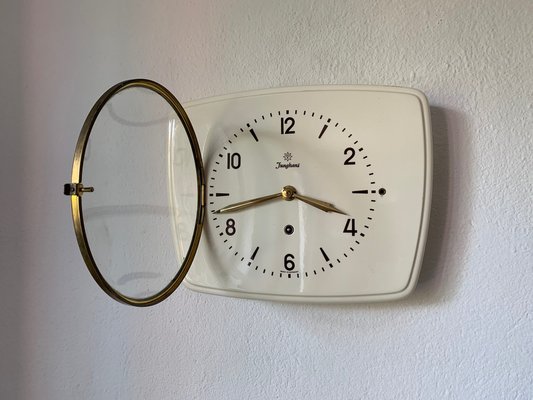 Mechanical Ceramic Wall Clock from Junghans, Germany, 1950s-VQM-1384545