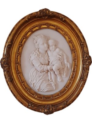 Medallions of Mother and Child, Faux Marble Resin, Set of 2-TCS-1080629