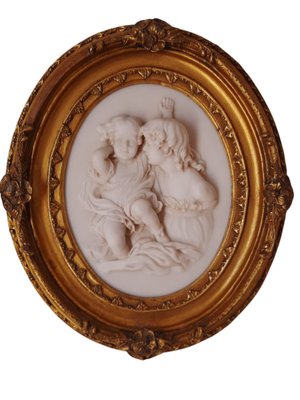 Medallions of Mother and Child, Faux Marble Resin, Set of 2-TCS-1080629