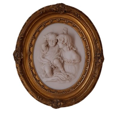 Medallions of Mother and Child, Faux Marble Resin, Set of 2-TCS-1080629