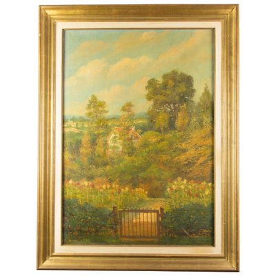 Médard Tytgat, Landscape with Garden, Oil on Canvas, Framed-KEG-1086507