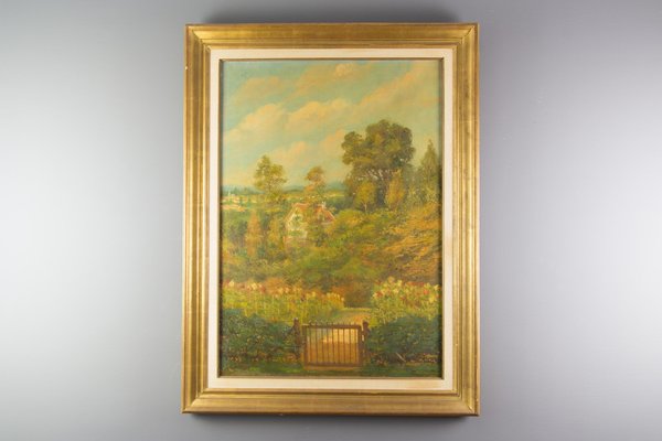 Médard Tytgat, Landscape with Garden, Oil on Canvas, Framed-KEG-1086507