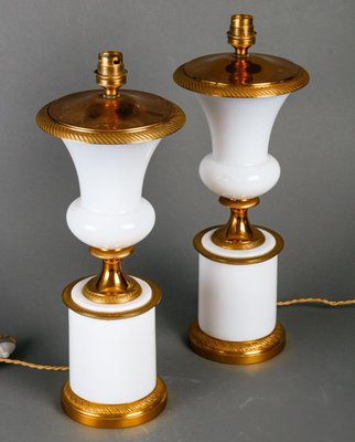 Medici Shaped Opaline Table Lamps, Early 20th Century, Set of 2-WFS-1725896