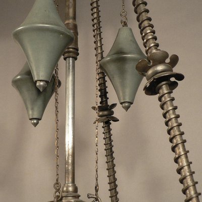 Medieval Iron Luster Handforged Chandelier, Germany, 1890s-KJP-1423587