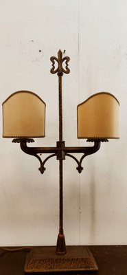 Medieval Table Lamp in Hammered Brass-QLH-1402899