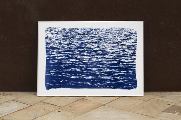 Mediterranean Blue Sea Waves, Cyanotype, 2019-RWC-789695