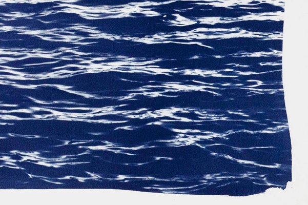 Mediterranean Blue Sea Waves, Cyanotype, 2019-RWC-789695