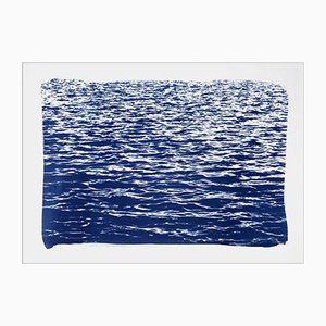 Mediterranean Blue Sea Waves, Cyanotype, 2019-RWC-789695