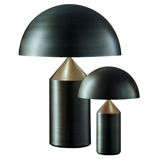 Medium and Small Atollo Table Lamps in Bronze by Vico Magistretti for Oluce, Set of 2