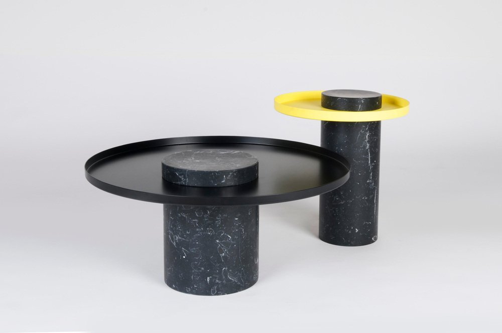 Medium Black Marquina Guéridon by Sebastian Herkner