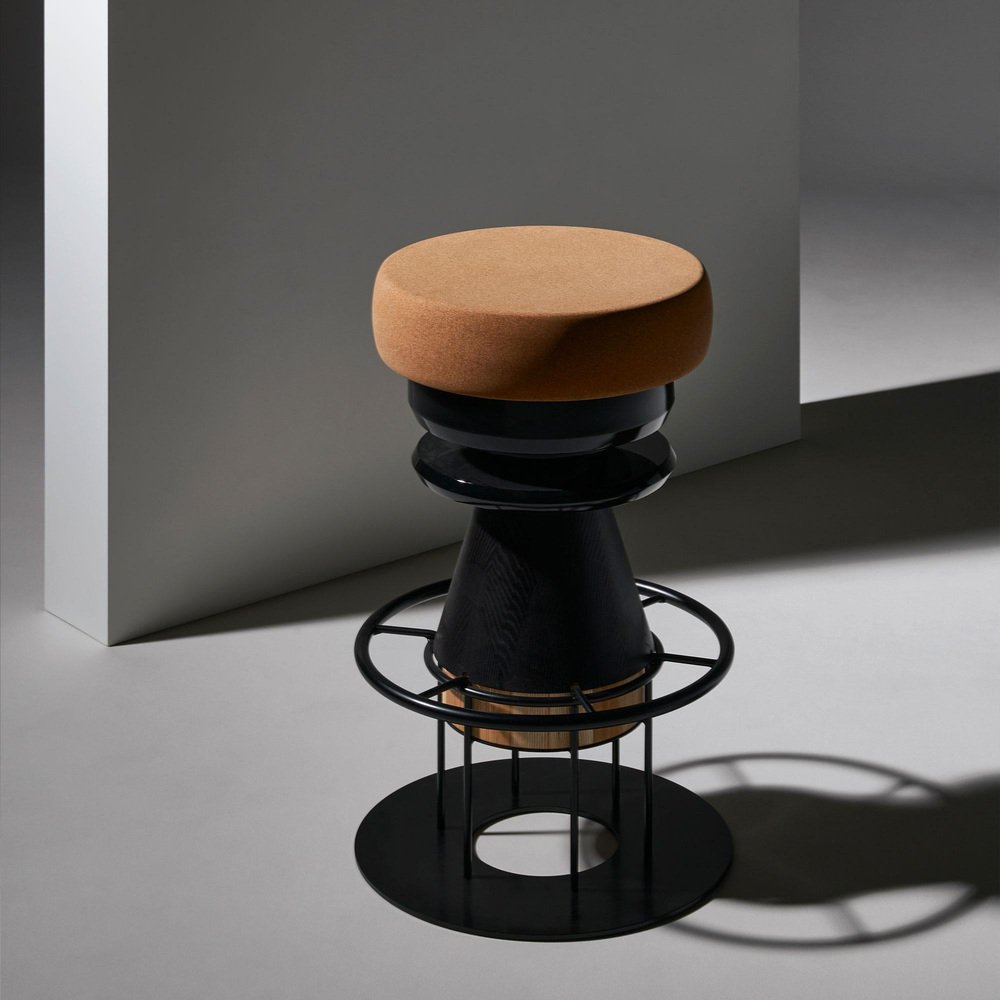 Medium Black Tembo Stool by Note Design Studio