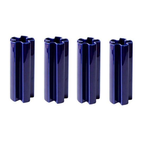 Medium Blue Ceramic Kyo Star Vases by Mazo Design, Set of 4