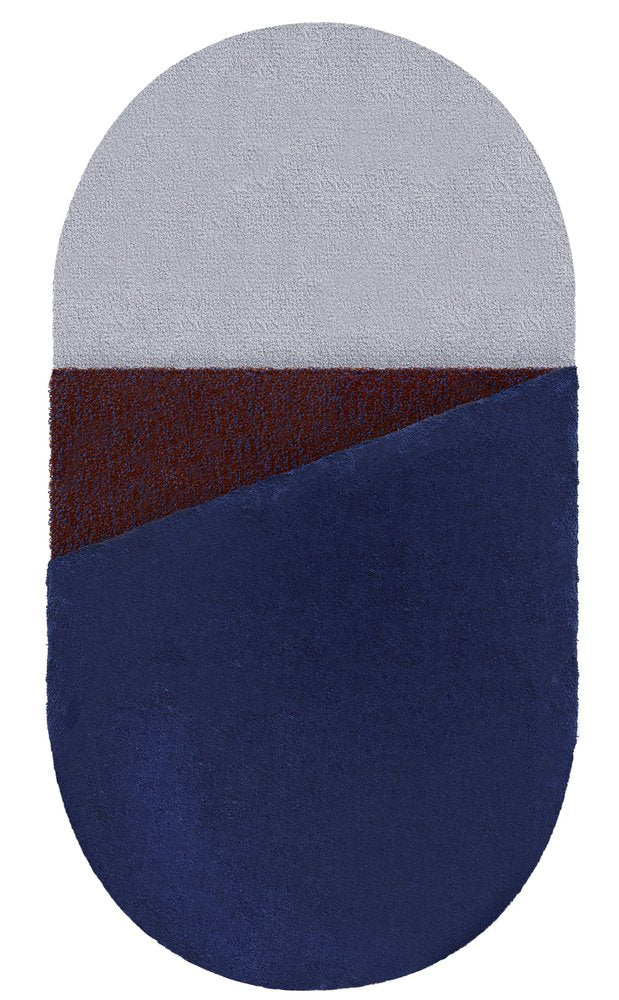 Medium Bordeaux Oci Triptych Rug by Seraina Lareida