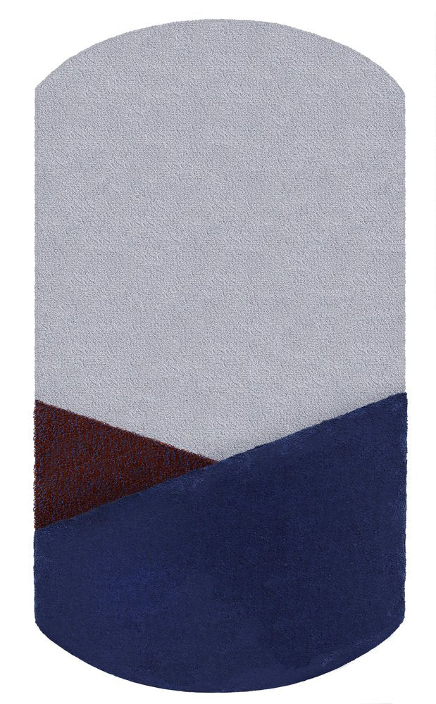 Medium Bordeaux Oci Triptych Rug by Seraina Lareida