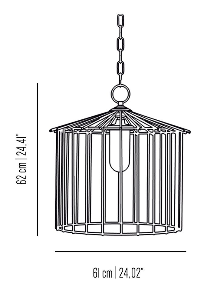 Medium Cage Chain Outdoor Pendant by Niccolo De Ruvo for Brass Brothers