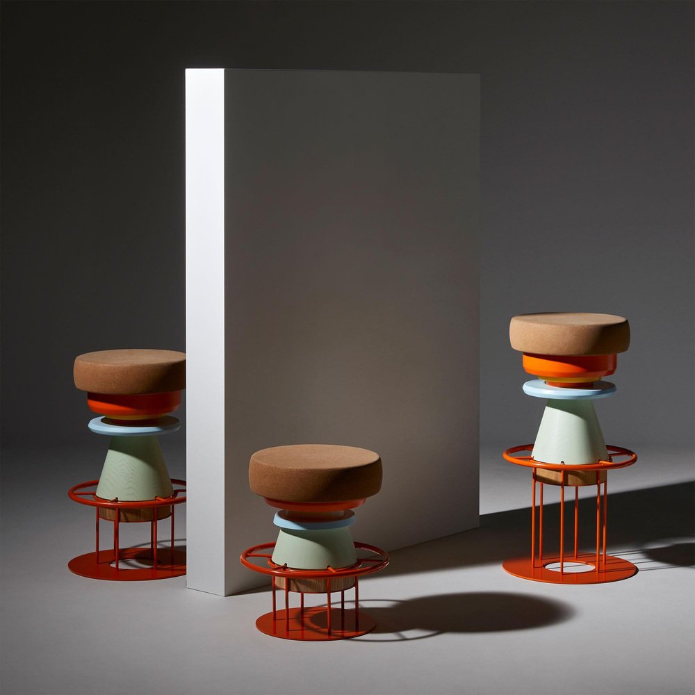 Medium Colorful Tembo Stool by Note Design Studio