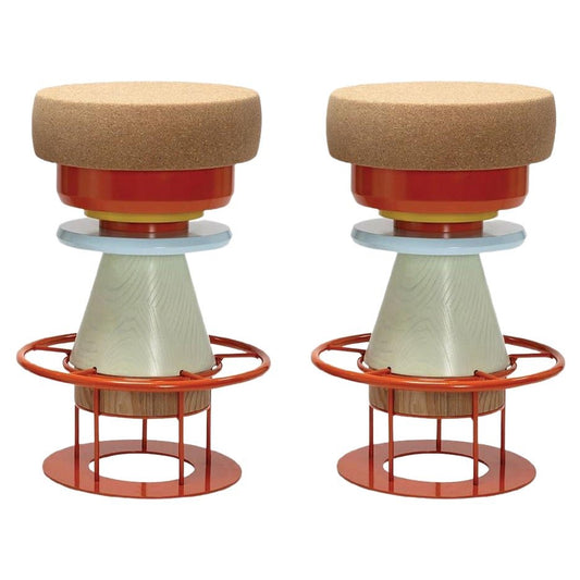 Medium Colorful Tembo Stool by Note Design Studio, Set of 2