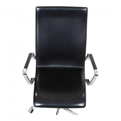 Medium High Back and Original Black Leather Oxford Office Chair by Arne Jacobsen-MTD-1400318