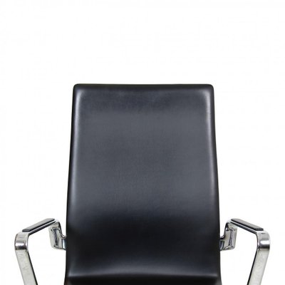 Medium High Back and Original Black Leather Oxford Office Chair by Arne Jacobsen-MTD-1400318