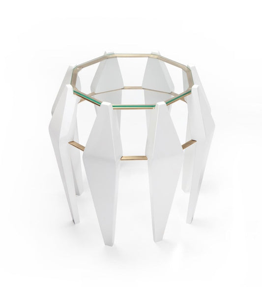 Medium Na Pali White Side Table by InsidherLand