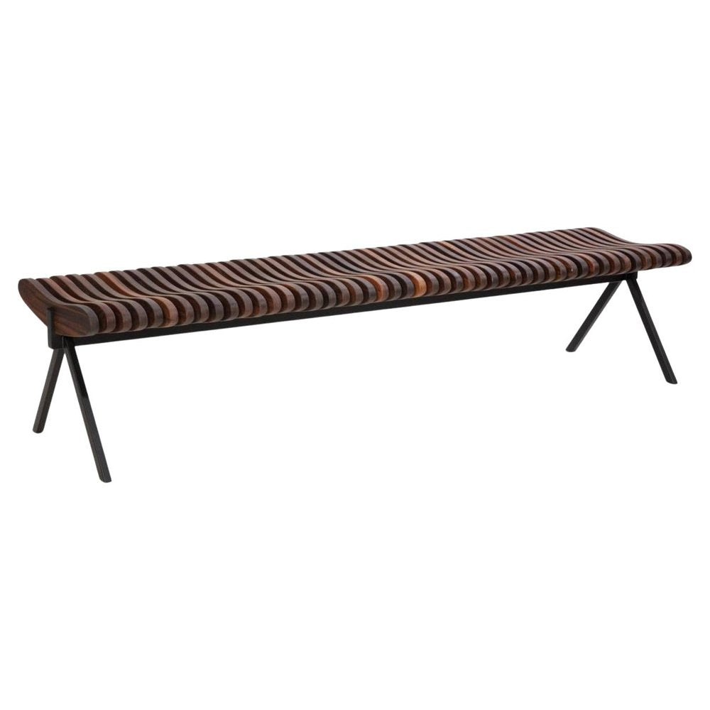 Medium Natural Walnut Perlude Bench by Caroline Voet