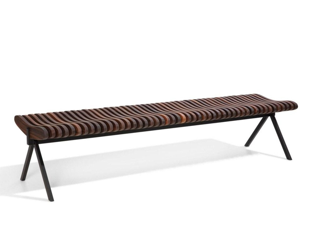 Medium Natural Walnut Perlude Bench by Caroline Voet